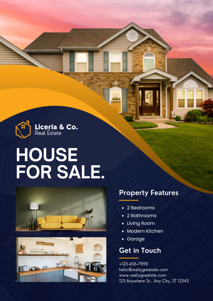 Modern Minimalist Modern House For Sale Flyer