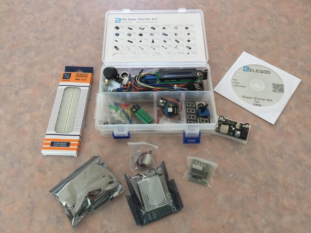 The ELEGOO UNO Project Super Starter Kit for Arduino-based projects