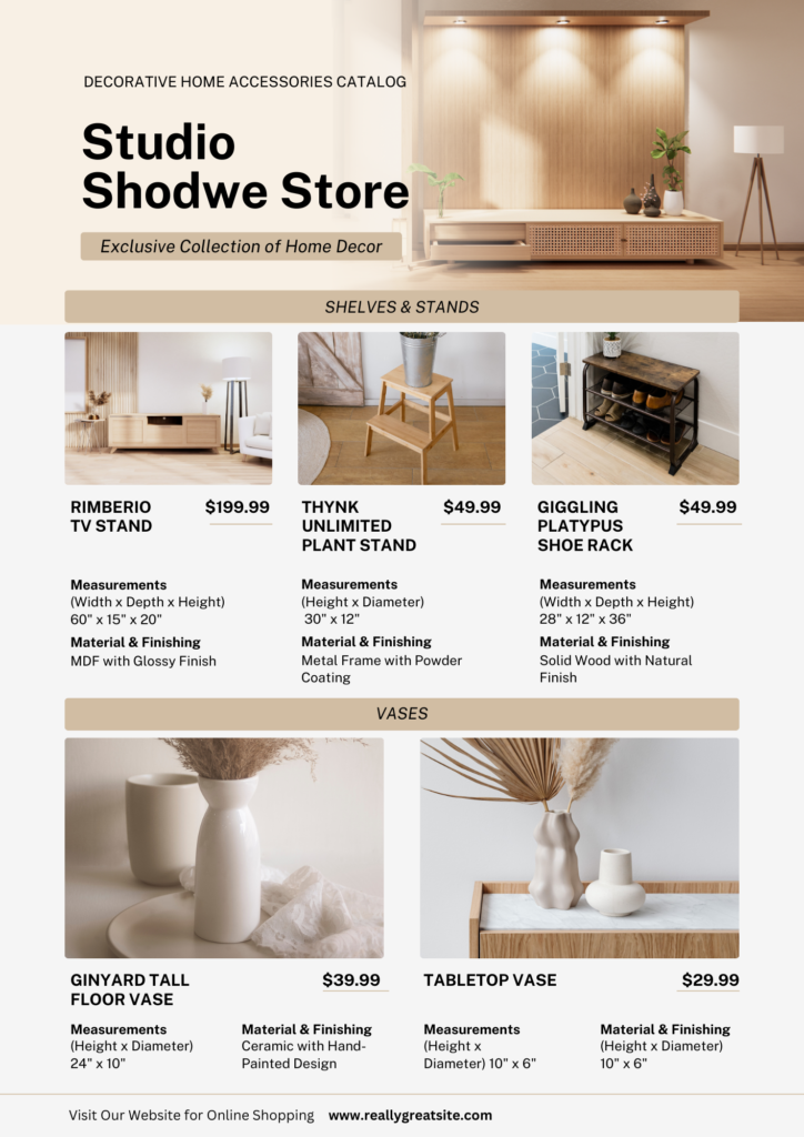 White and Beige Home Decor Interior Catalog Flyer