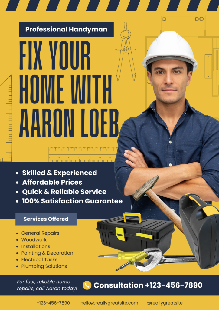 Yellow Bold Modern Handyman Flyer